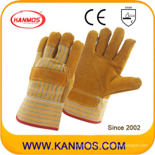 9.5" Full Palm Industrial Safety Yellow Cowhide Leather Work Gloves (11006)